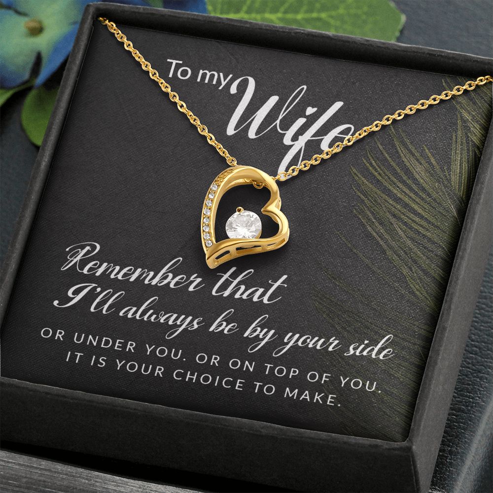 To My Wife Necklace Romantic Gifts For Her Unique Necklaces For Wife From Husband Cute Valentines Day Anniversary For Wife, Love Knot Meaningful Necklace Message Card and Gift Box Styles on Birthday, Christmas, Anniversary Forever Love