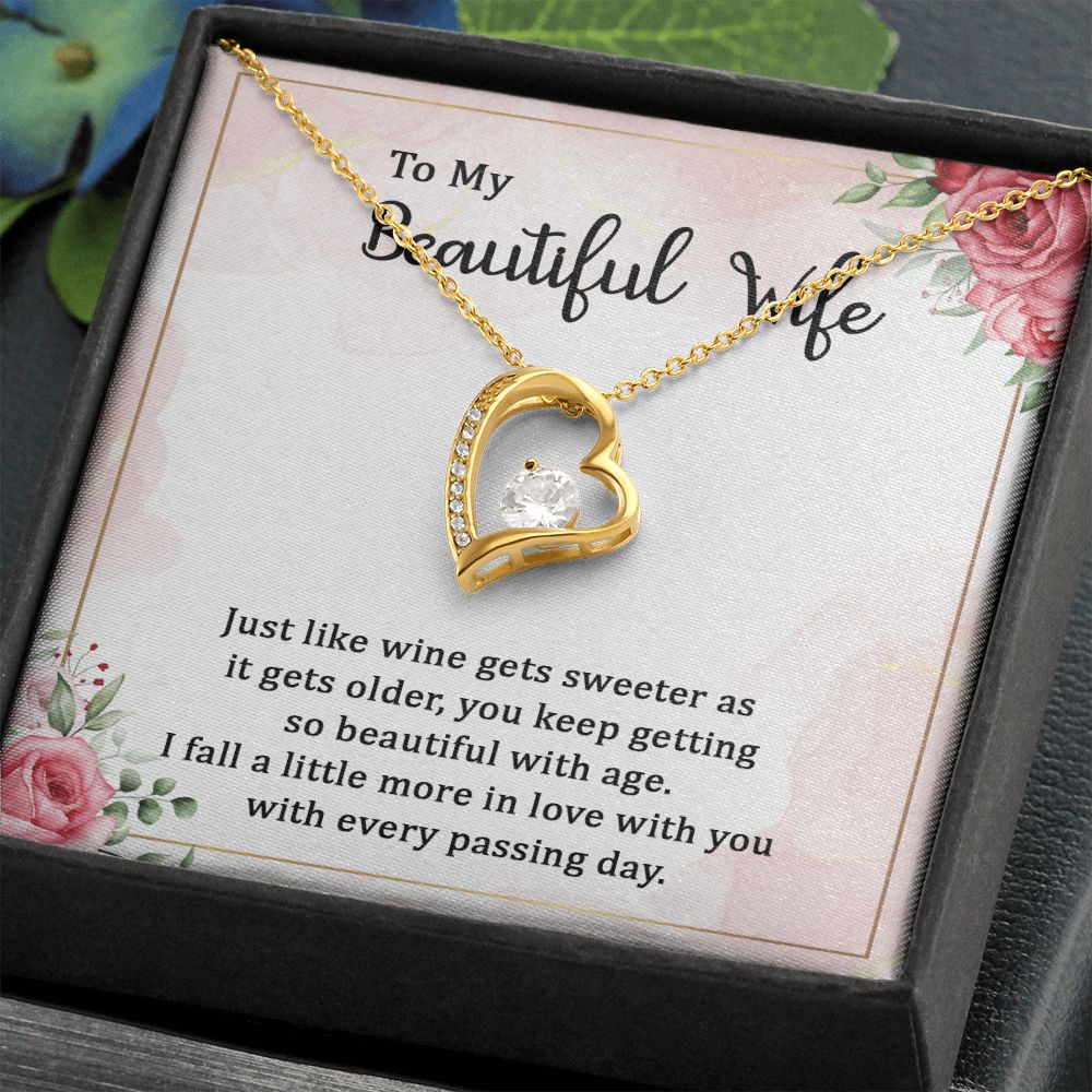 To My Wife Necklace Romantic Gifts For Her Unique Necklaces For Wife From Husband Cute Valentines Day Anniversary Birthday For Wife, Meaningful Necklace Message Card and Gift Box Styles on Birthday, Christmas, Anniversary Forever Love