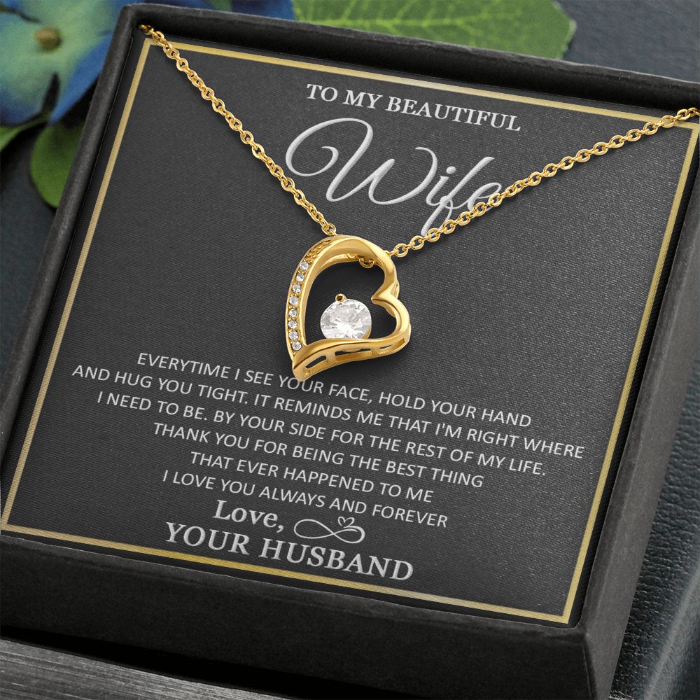 To My Wife Necklace, Necklace For Wife From Husband, To My Soulmate Necklace, Girlfriend Necklace, Soulmate For Wife, Beautiful Soulmate, Necklace Custom Name Message Card and Gift Box Styles on Birthday, Christmas, Wedding, Anniversary Forever Love