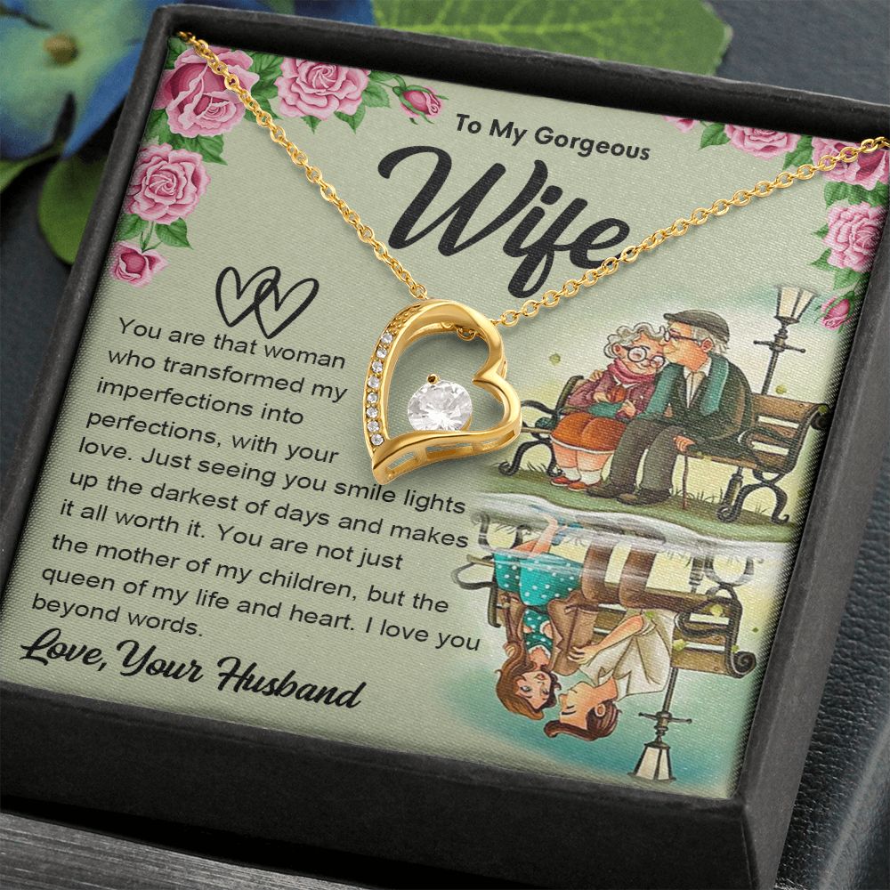 Couples Gifts Necklace To My Soulmate Necklace Gifts For My Wife with Future Wife Soulmate Girlfriend Necklaces Customer Name Message Card and Gift Box styles On Birthday, Christmas, Anniversary Forever Love