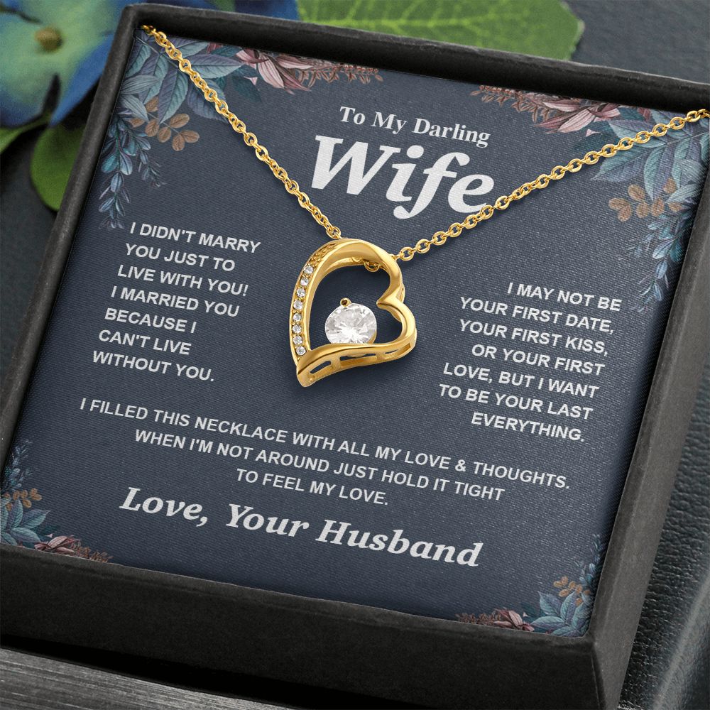Valentine Gifts for Wife Necklace from Husband, Gifts for Wife from Husband, Valentine Gifts for Her Gifts Soulmate Message Card and Necklace Gift Box Gift Box Styles on Birthday, Wedding, Anniversary, Valentine Forever Love