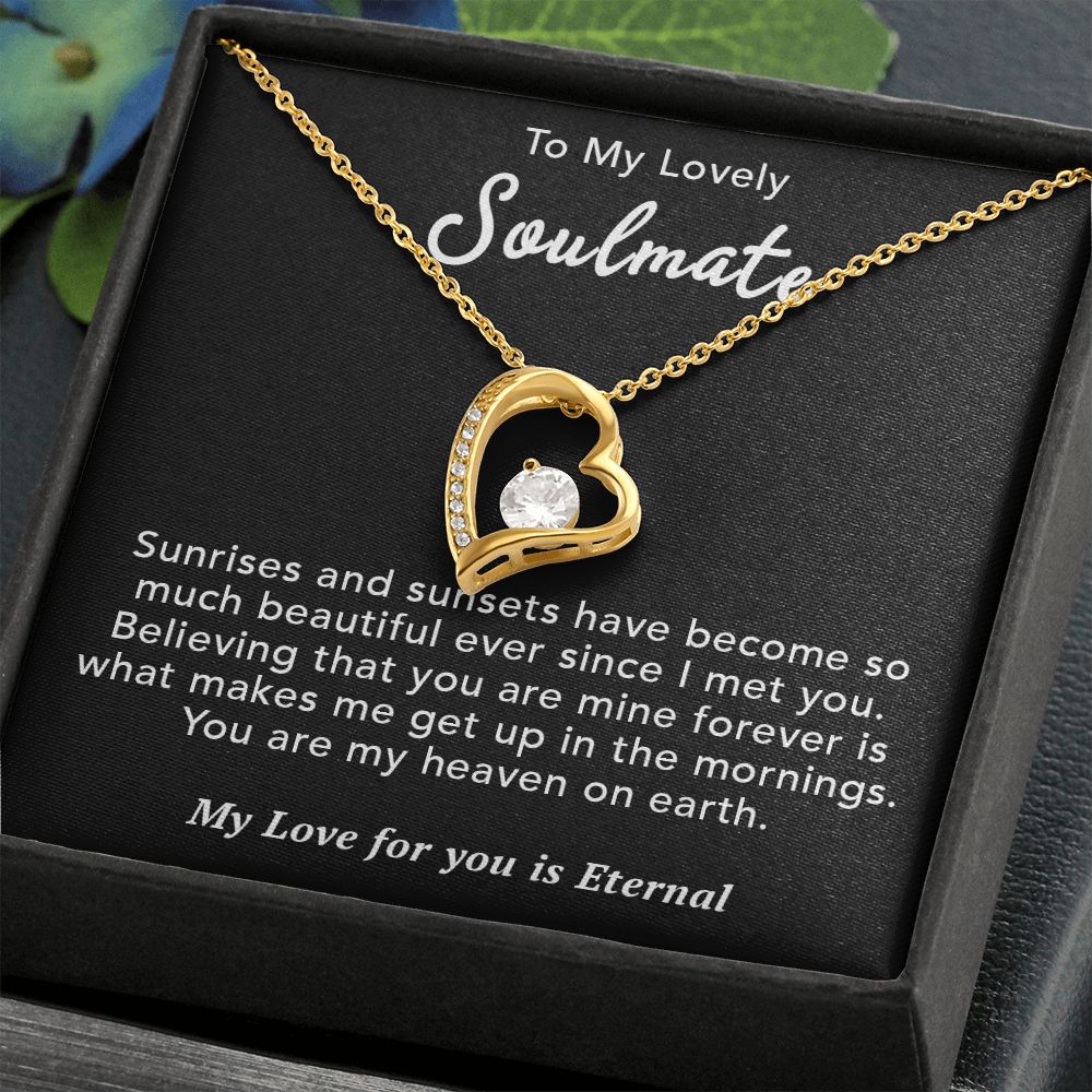 To My Lovely Soulmate Necklace Gift From Husband To My Badass Wife Pendant Valentine Jewelry with Message Card and Gift Box. Gift for Wife. Necklace Gift Set for Wife Necklace Gifts Box Gift Box Styles Forever Love