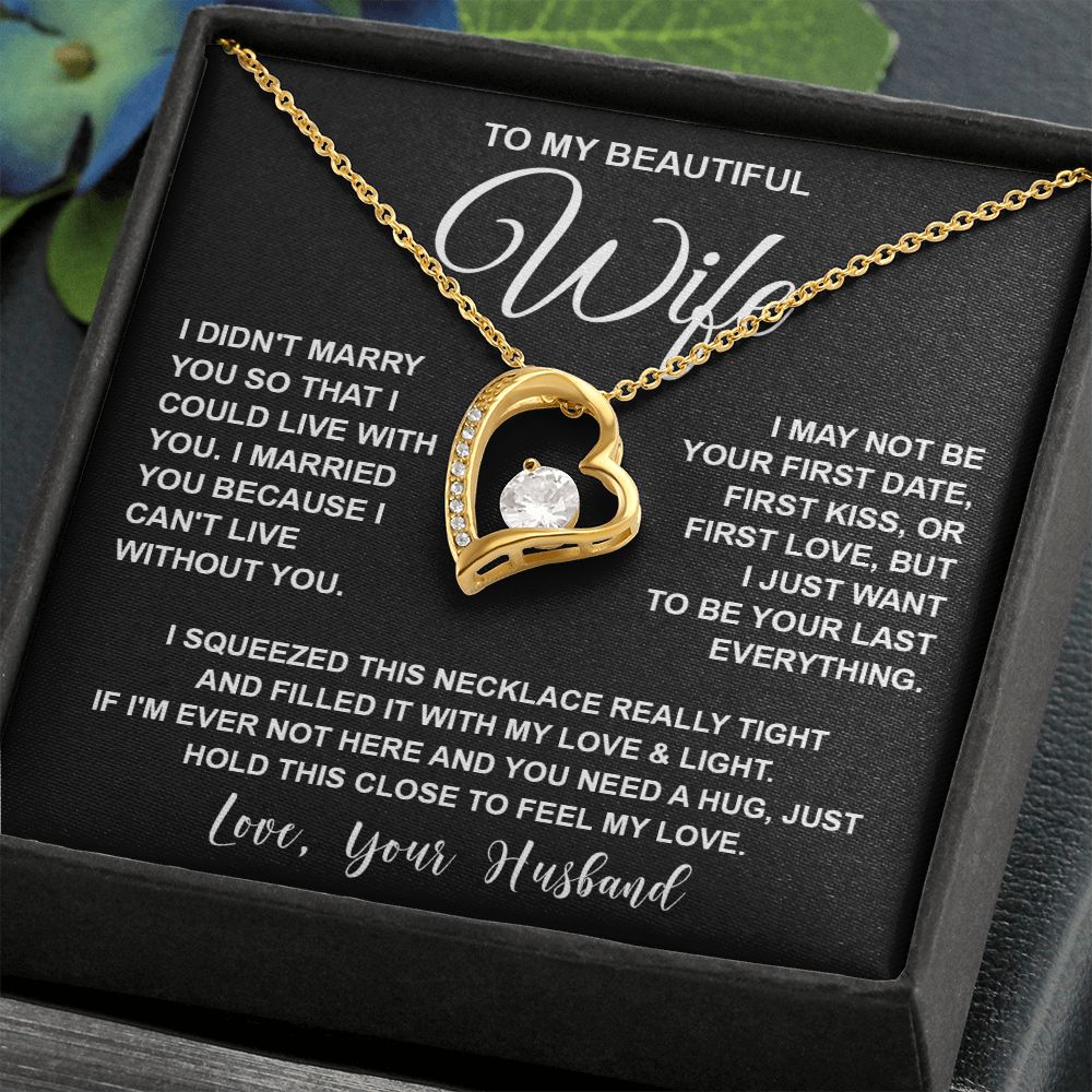 Wife Necklace Gifts From Husband, For Wife From Husband, Wife Birthday Gifts From Husband, Necklaces For Wife From Husband To My Wife Necklace Message Card and Necklace Gift Box Gift Box Styles on Birthday, Wedding, Anniversary, Valentine Forever Love