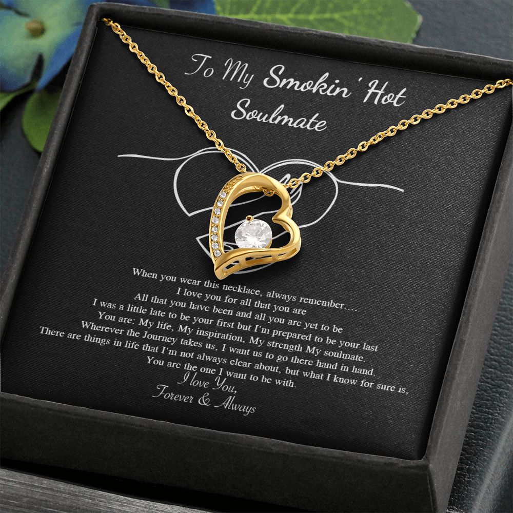 Couples Gifts Necklace To My Hot Soulmate Necklace, Necklace Gifts For Wife From Husband Jewelry Romantic Gifts For My Wife Necklace Custom Name Message Card and Gift Box Styles on Birthday, Christmas, Wedding, Anniversary, Valentine Forever Love