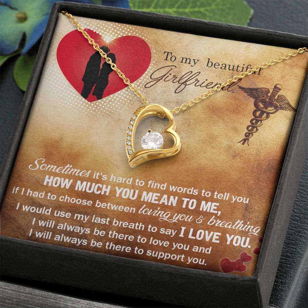 Couples Gifts, Nusre Wife Necklace Gifts From Husband, Wedding Anniversary Jewelry For Wife From Husband, Wife Birthday From Husband, To My Beautiful Girlfriend Message Card and Gift Box styles On Birthday, Christmas, Anniversary  Forever Love