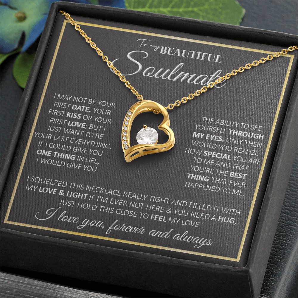 To My Future Wife Necklace, to my Wife Necklace, Necklaces For Wife From Husband, To My Beautiful Soulmate Necklace, Necklace Custom Name Message Card and Gift Box Styles on Birthday, Christmas, Wedding, Anniversary, Valentine Forever Love