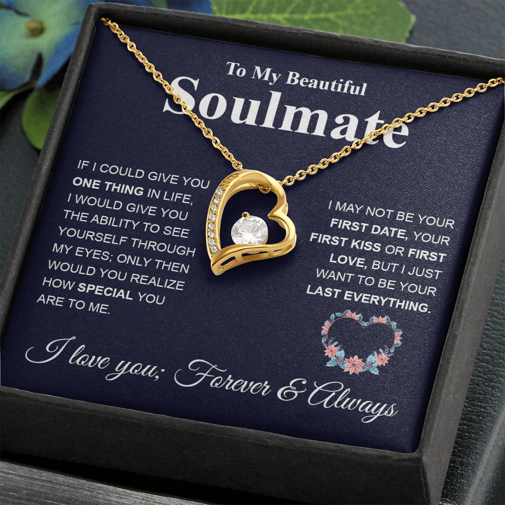 My Beautiful Soulmate Necklace My Last Everything, Promise Necklace For Her, Fiance Gifts For Her, Valentine Gifts For Future Wife With Message Card Box LED, Soulmate Necklace For Women, To My Wife Necklace copy Forever Love