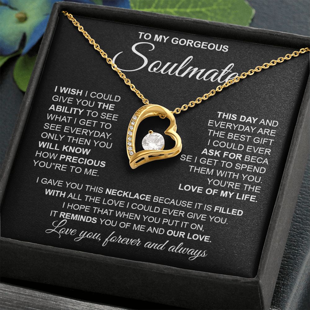 to My Soulmate Necklace from Husband, Necklaces for Wife from Husband, to My Soulmate Necklace for Women, Soulmate Jewelry for Wife Valentine Jewelry Gifts for Wife Birthday Gifts from Husband Forever Love