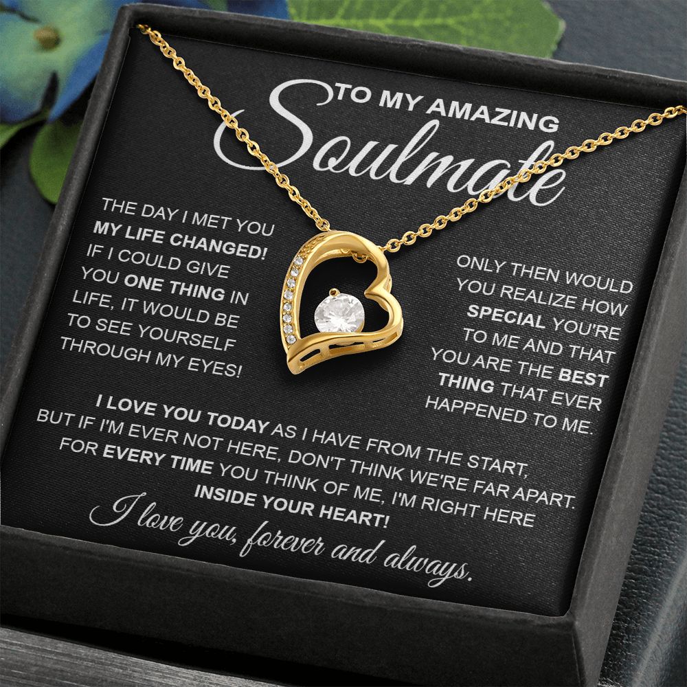 to My Soulmate Necklace, Soulmate Jewelry for Women, Wife Gifts from Husband , Necklace for Wife Soulmate Gifts Future Wife Necklace Message Card and Gift Box Styles on Birthday, Wedding, Anniversary, Valentine Forever Love