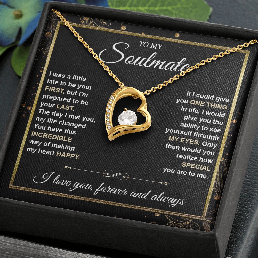 To My Soulmate Necklace gift Women, Necklaces For Wife from Husband, Soulmate Jewelry to My Future Wife Necklace and Necklace For Girlfriend with Message Card and Necklace Gift Box Gift Box Styles on Birthday, Christmas, Wedding, Anniversary Forever Love