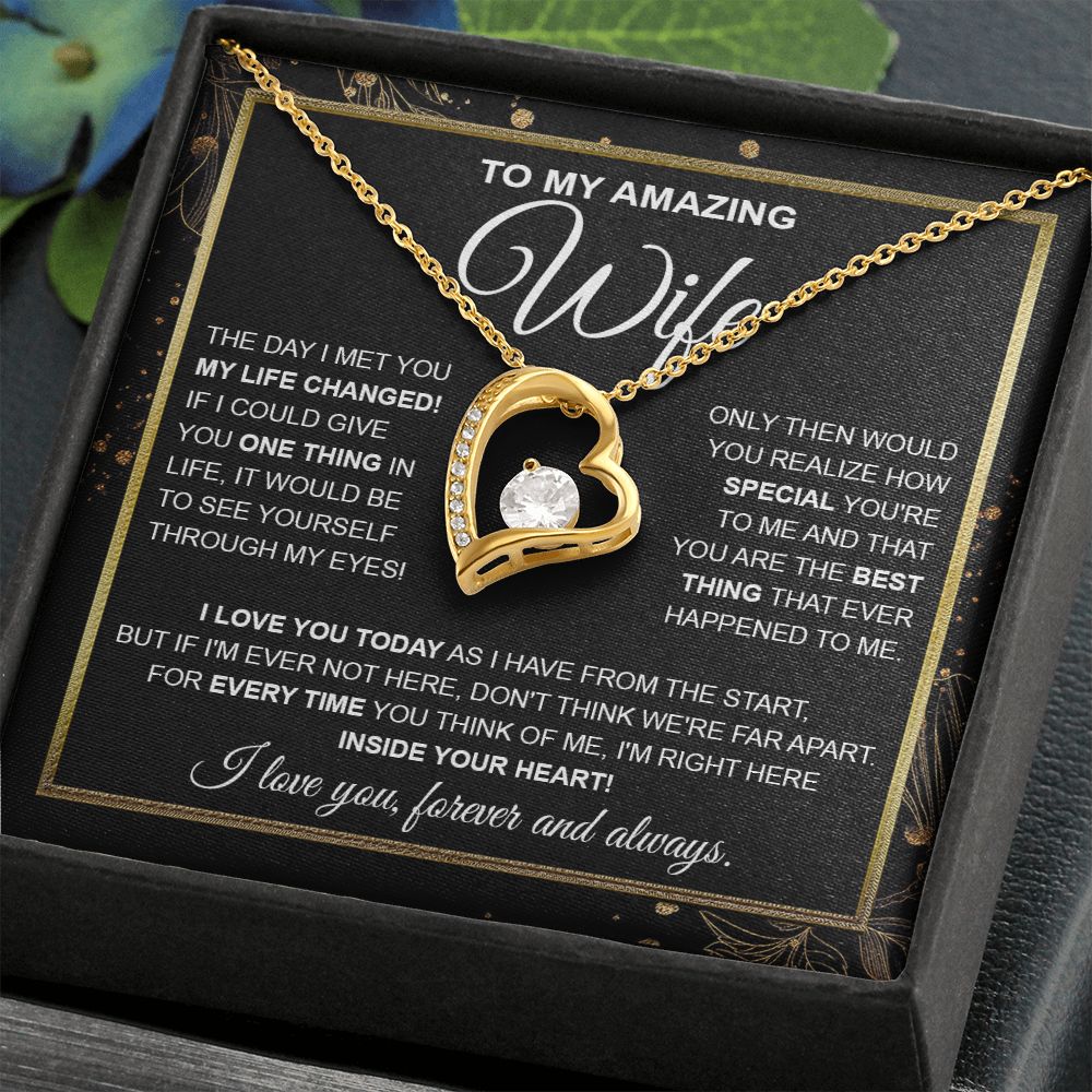 to My Wife Necklace, Soulmate Jewelry for Women, Wife Gifts from Husband, Birthday Necklace for Wife Soulmate Gifts Future Wife Necklace Message Card and Gift Box Styles on Birthday, Wedding, Anniversary, Valentine Forever Love