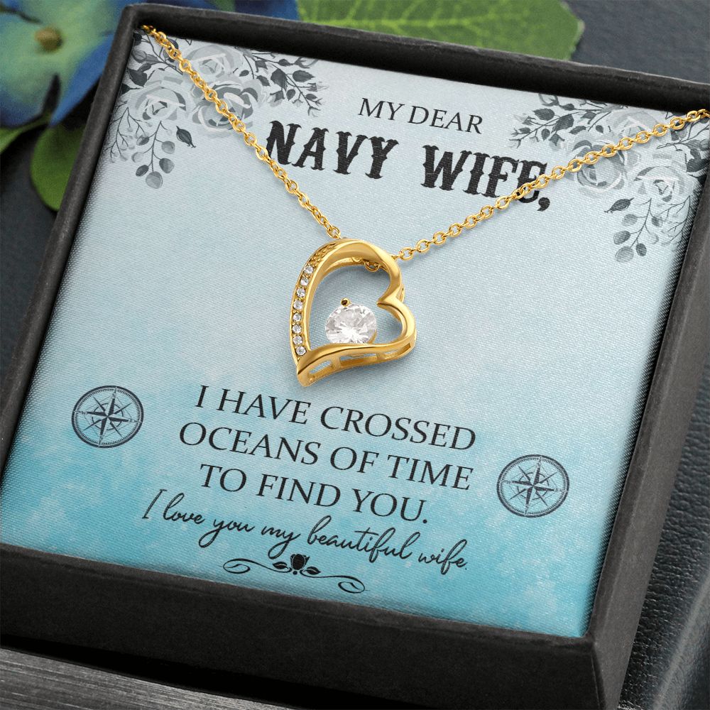 Couples Gifts, Dear Wife Necklace Gifts From Husband, Wedding Anniversary Jewelry For Wife From Husband, Wife Birthday From Husband, To My Beautiful Wife Girlfriend Message Card and Gift Box styles On Birthday, Christmas, Anniversary  Forever Love
