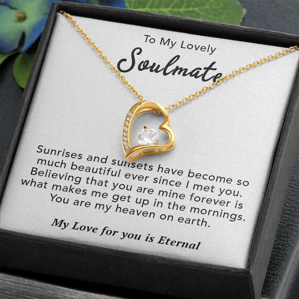 To My Lovely Soulmate Necklace Gift From Husband To My Badass Wife Pendant Anniversary Jewelry with Message Card and Gift Box. Gift for Wife. Necklace Gift Set for Wife Necklace Gifts Box Gift Box Styles Forever Love