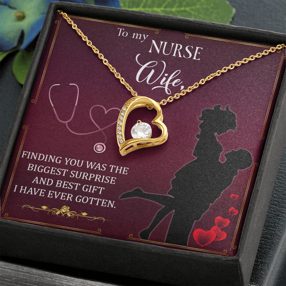 Couples Gifts,To My Nurse Wife Girlfriend Necklace Gifts From Husband, Wedding Anniversary Jewelry For Wife From Husband, Wife Birthday From Husband, To My Beautiful Wife Girlfriend Message Card and Gift Box styles On Birthday, Christmas, Anniversary  For