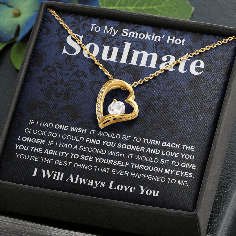 Gifts For Soulmate Birthday Gifts From Husband Necklace Valentines Day, Necklace for Future Soulmate, Wedding Valentine Jewelry for Wife Necklace Gifts from Husband - Soulmate Gift Necklace with Message Card and Gift Box Forever Love