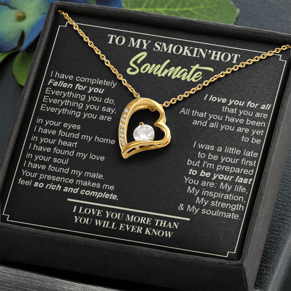 Couples Gifts, Necklace To My Hot Soulmate Necklace Gifts For My Wife with Future Wife Soulmate Girlfriend Necklaces Customer Name Message Card and Gift Box styles On Birthday, Christmas, Anniversary Forever Love
