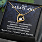 Wife Necklace Gift From Husband To My Badass Wife Pendant Valentines Day Birthday Jewelry with Message Card and Gift Box. Gift for Wife. Necklace Gift Set for Wife Necklace Gifts Box Gift Box Styles Forever Love
