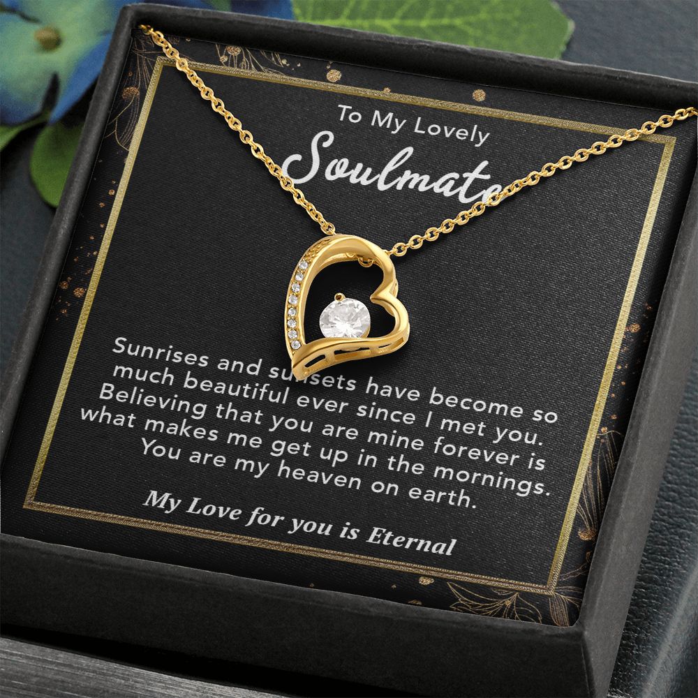 To My Lovely Soulmate Necklace Gift From Husband To My Badass Wife Pendant Jewelry with Message Card and Gift Box. Gift for Wife. Necklace Gift Set for Wife Necklace Gifts Box Gift Box Styles Forever Love