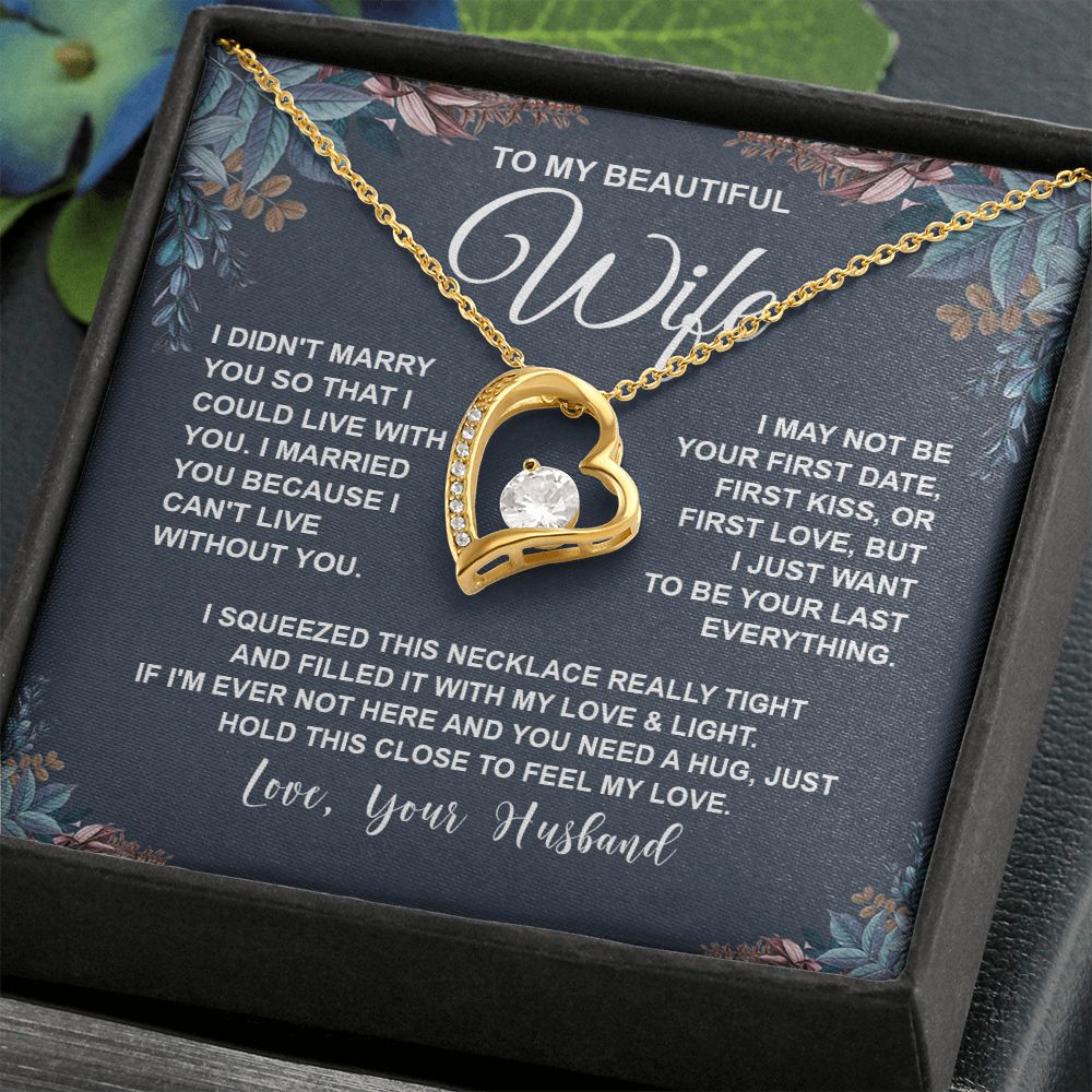 Wife Necklace Gifts From Husband, For Wife From Husband, Soulmate Gifts From Husband, Necklaces For Wife From Husband To My Wife Necklace Message Card and Necklace Gift Box Gift Box Styles on Birthday, Wedding, Anniversary, Valentine Forever Love