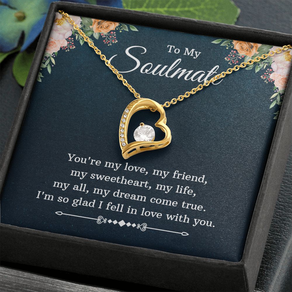 To My Beautiful Soulmate Necklace for her Jewelry For Her Couples Gifts Necklaces For Soul Mate Christmas Jewelry Romantic, Love Knot Meaningful Necklace Message Card and Gift Box Styles on Birthday, Christmas, Anniversary  Forever Love
