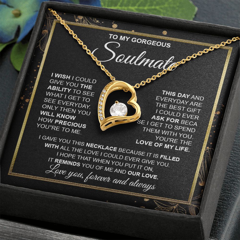 to My Soulmate Necklace from Husband, Necklaces for Wife from Husband, to My Soulmate Necklace for Women, Soulmate Jewelry for Wife Wedding Jewelry Gifts for Wife Valentine Gifts from Husband Forever Love