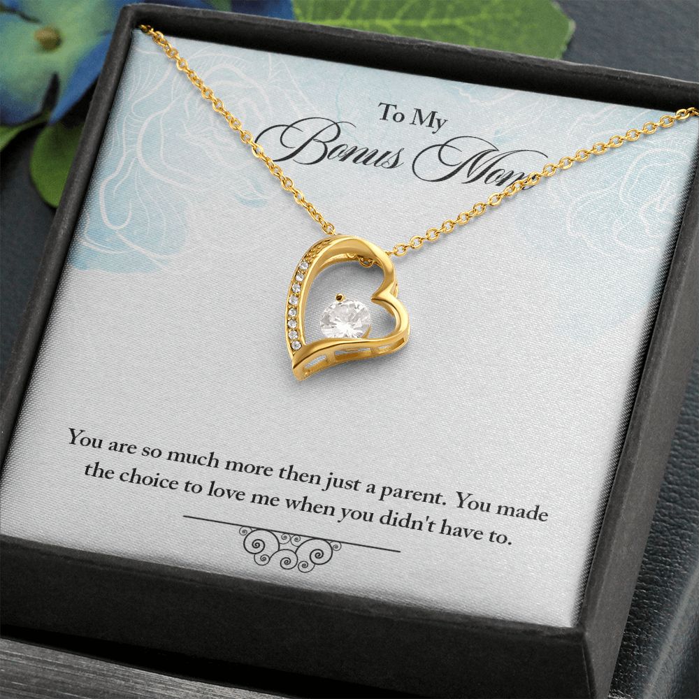 My Bonus Mom Necklace, Dear Mom, Mother's Day Necklace, Gift for Mom from Daughter, Son, Amazing Mom, Perfect Mother Mother's Day Gift, Love Knot Necklace Message Card and Gift Box Styles on Birthday, Christmas, Anniversary  Forever Love