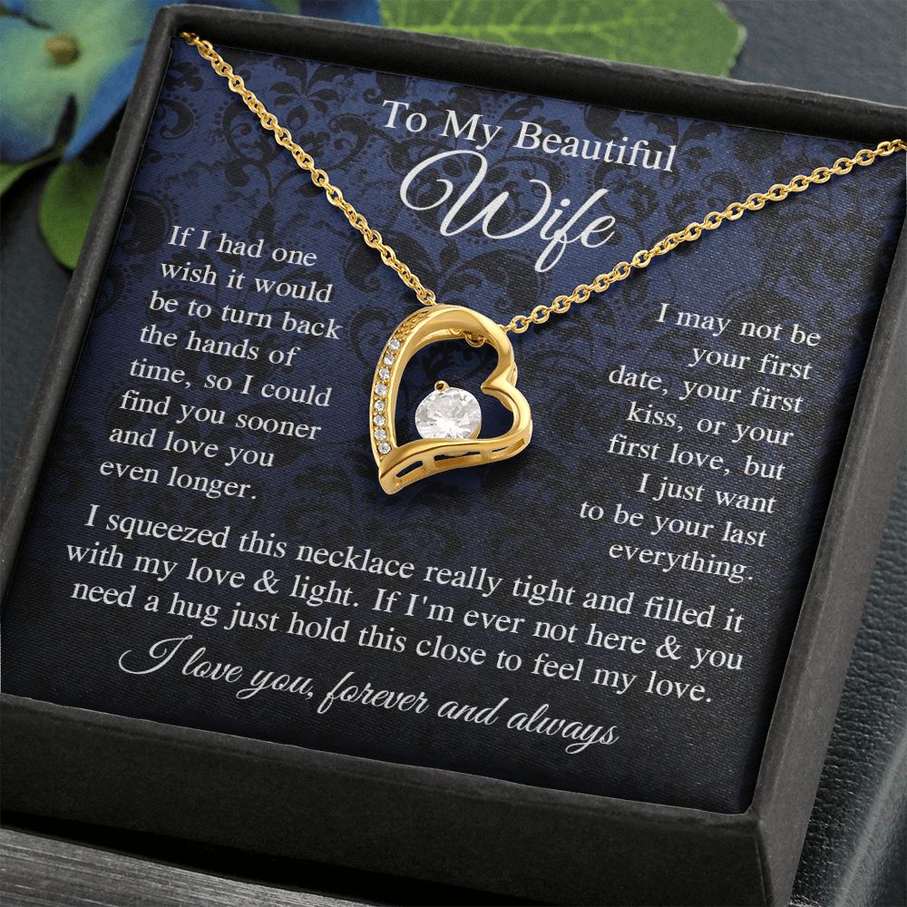 Wife Necklace Gift for Her, Soulmate Jewelry, Necklace for Future Soulmate, Valentine Anniversary Jewelry for Wife Necklace Gift from Husband - Soulmate Gift Necklace with Message Card and Gift Box Forever Love