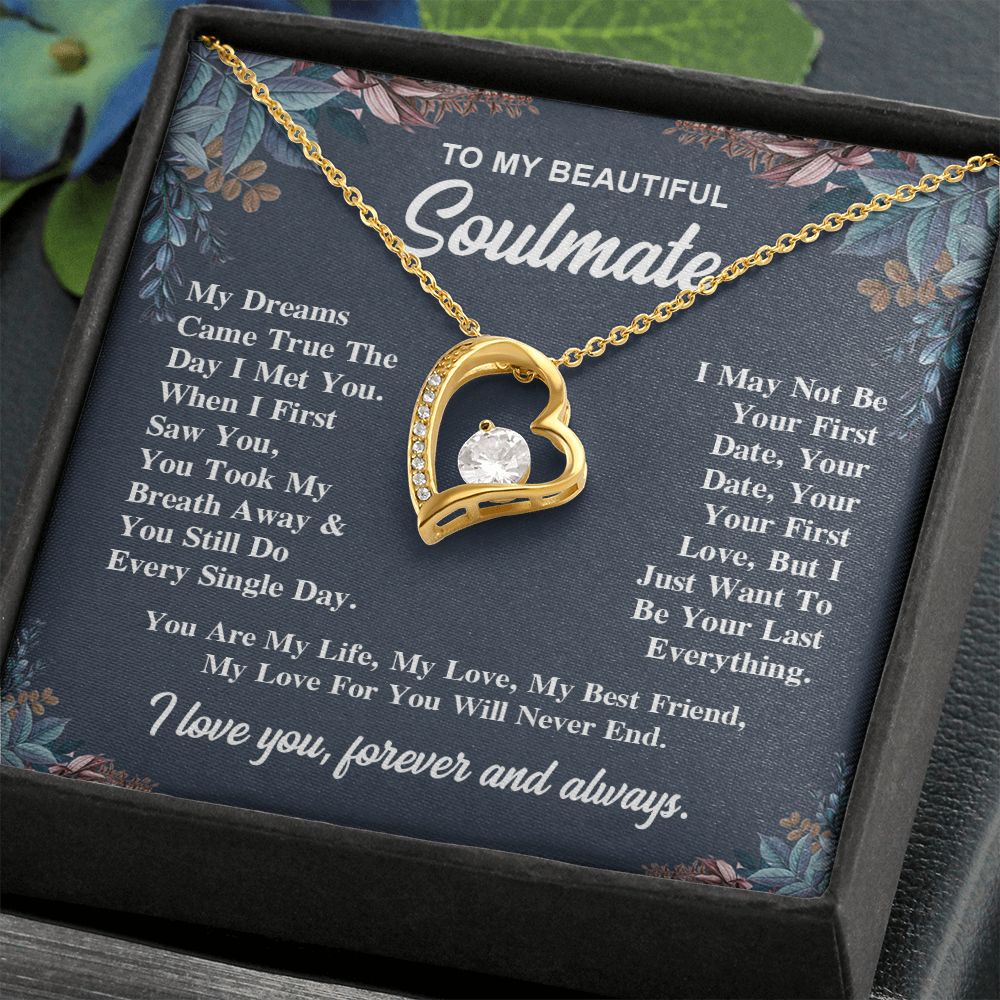 To My Soulmate Necklace Gift for Her, Soulmate Jewelry, Necklaces for Wife from Husband, Birthday To My Wife Necklace, Soulmate Gifts, Necklace Message Card and Gift Box Styles on Birthday, Wedding, Anniversary, Valentine Forever Love