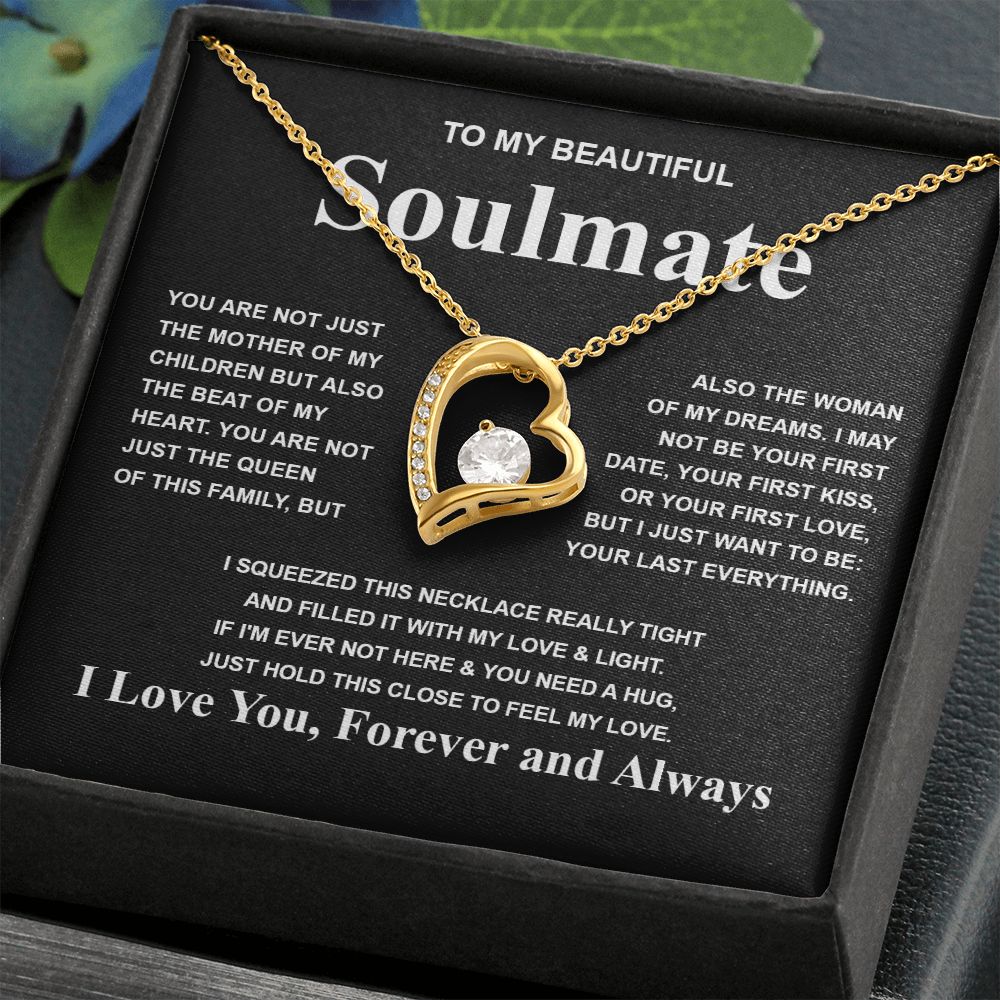 Gifts For Soulmate Birthday Gifts From Husband Necklace Valentines Days, Necklace for Future Soulmate, Anniversary Necklace Jewelry for Wife Necklace Gifts from Husband - Soulmate Gift Necklace with Message Card and Gift Box Forever Love
