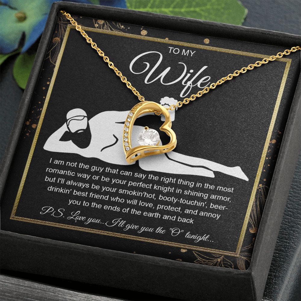 To My Wife Necklace For Women, Funny Gifts For Girlfriend,Valentine Christmas Presents For Girlfriend, Best Birthday Meaningful Gift Ideas For Wife, Women Romantic Jewelry For Her Wedding Message Card and Gift Box Styles Forever Love