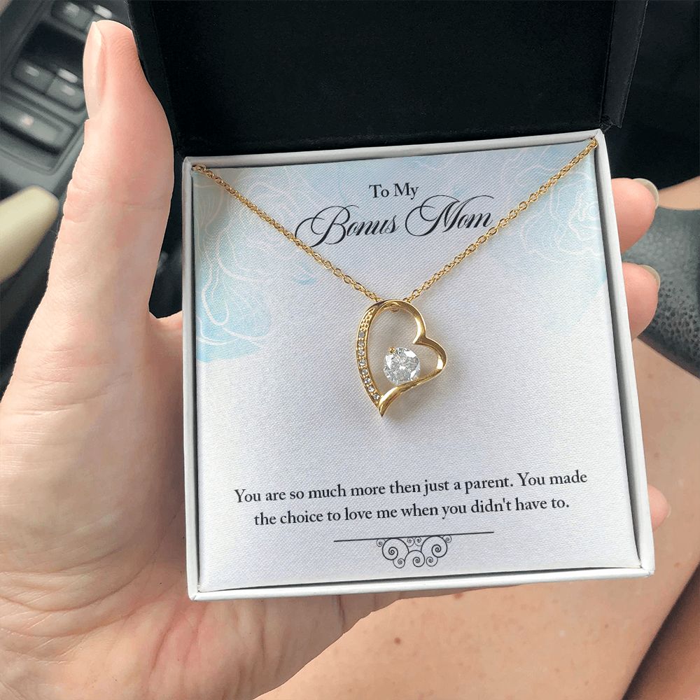 My Bonus Mom Necklace, Dear Mom, Mother's Day Necklace, Gift for Mom from Daughter, Son, Amazing Mom, Perfect Mother Mother's Day Gift, Love Knot Necklace Message Card and Gift Box Styles on Birthday, Christmas, Anniversary  Forever Love