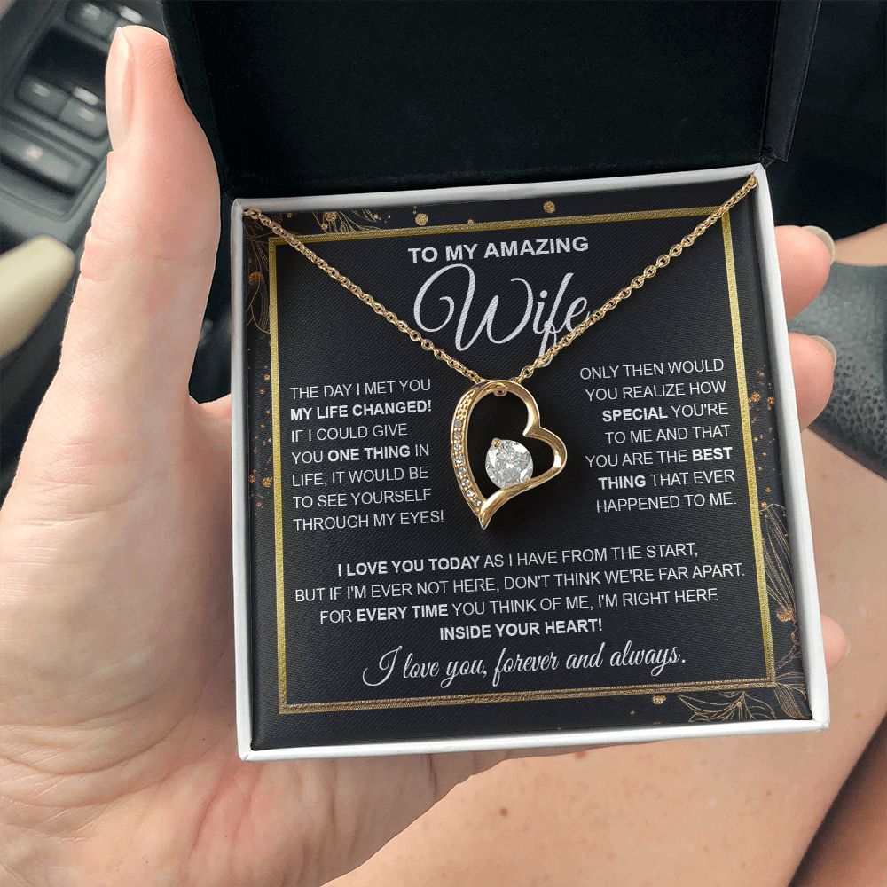 to My Wife Necklace, Soulmate Jewelry for Women, Wife Gifts from Husband, Birthday Necklace for Wife Soulmate Gifts Future Wife Necklace Message Card and Gift Box Styles on Birthday, Wedding, Anniversary, Valentine Forever Love