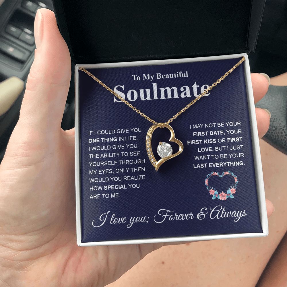 To My Future Wife Necklace My Last Everything, Promise Necklace For Her, Fiance Gifts For Her, Birthday Gifts For Future Wife With Message Card Box LED, Soulmate Necklace For Women, To My Wife Necklace Forever Love