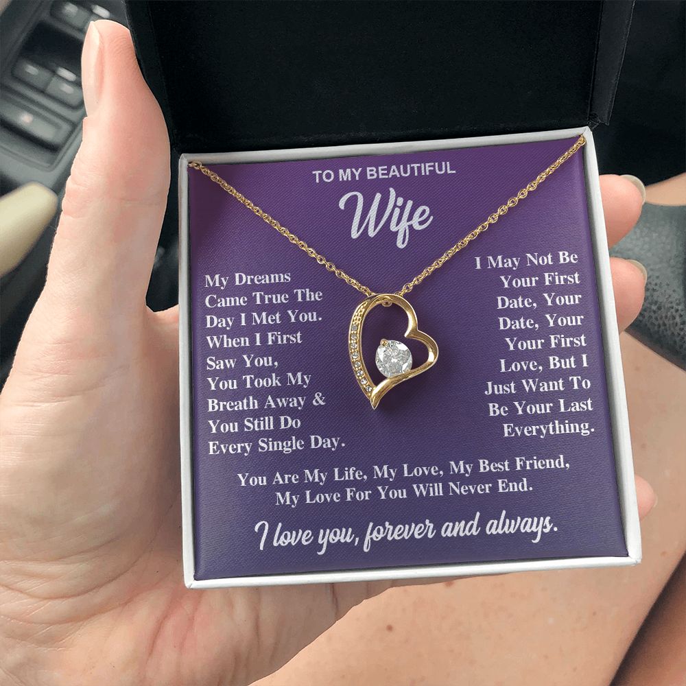 To My Wife Necklace Gift for Her, Soulmate Jewelry, Necklaces for Wife from Husband, Valentine To My Wife Necklace, Soulmate Gifts, Necklace Message Card and Gift Box Styles on Birthday, Wedding, Anniversary, Valentine Forever Love