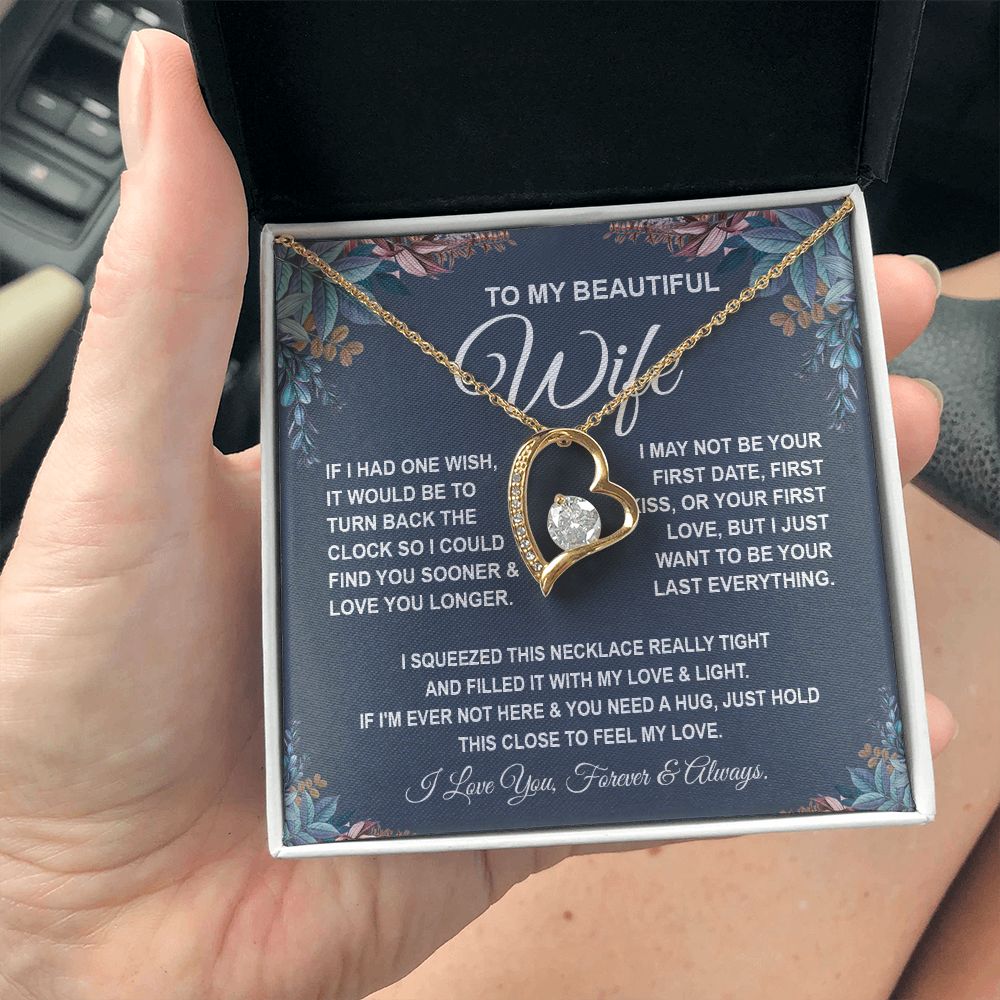 To My Beautiful Wife Necklace, Soulmate Jewelry For Women, Wife Necklace From Husband, Soulmate Gifts For Her, To My Future Soulmate Necklace Message Card and Necklace Gift Box Gift Box Styles on Birthday, Wedding, Anniversary, Valentine Forever Love