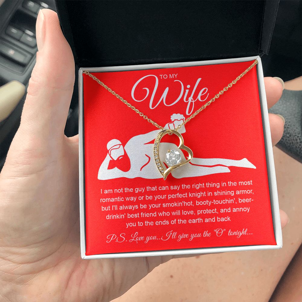 To My Wife Necklace For Women, Funny Gifts For Girlfriend,Valentine Presents For Girlfriend, Best Birthday Meaningful Gift Ideas For Wife, Women Romantic Jewelry For Her Anniversary Message Card and Gift Box Styles  Forever Love