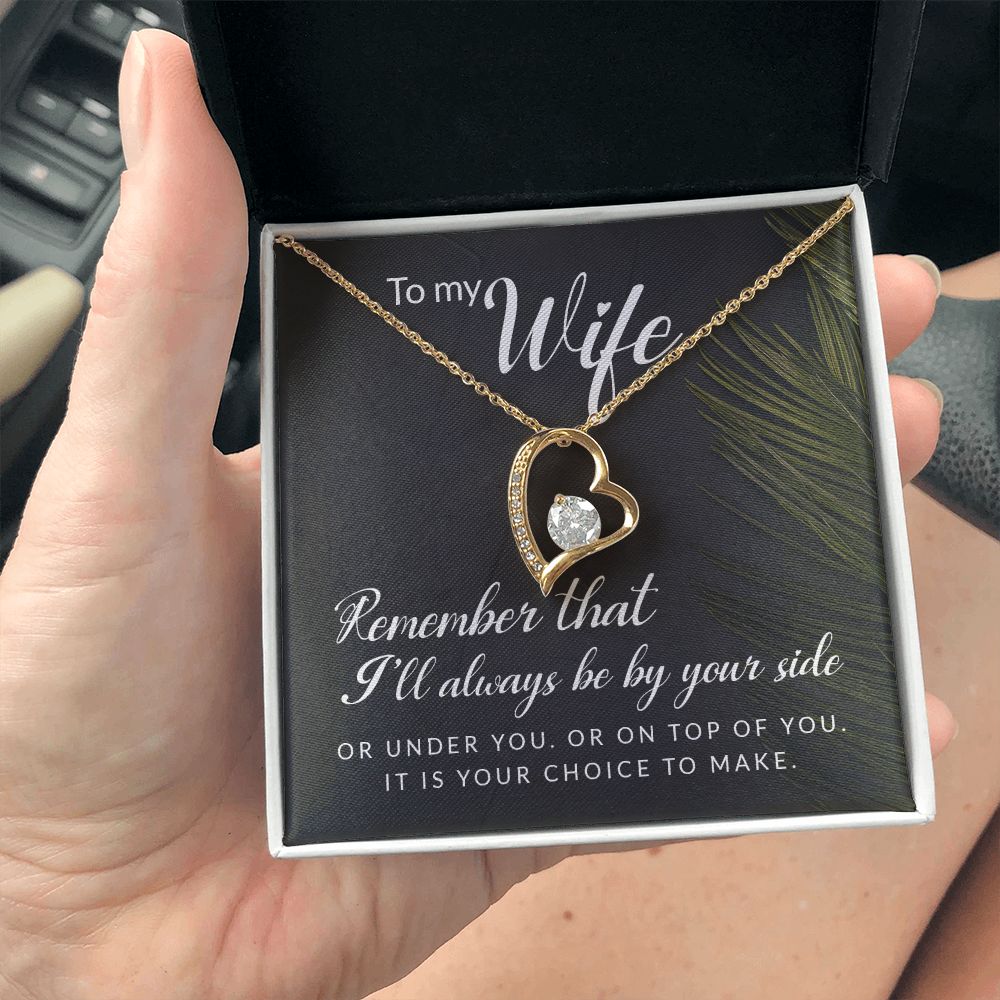 To My Wife Necklace Romantic Gifts For Her Unique Necklaces For Wife From Husband Cute Valentines Day Anniversary For Wife, Love Knot Meaningful Necklace Message Card and Gift Box Styles on Birthday, Christmas, Anniversary Forever Love