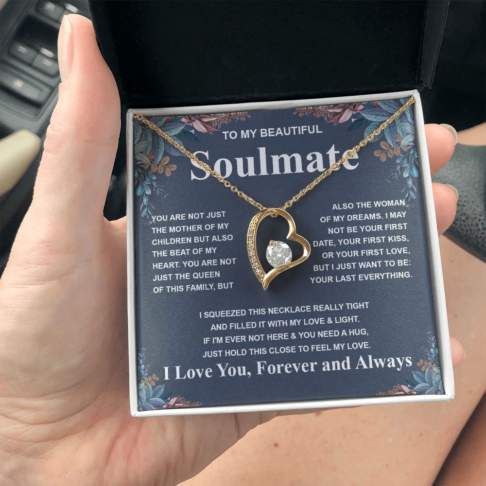 Gifts For Soulmate Birthday Gifts From Husband Necklace Valentines Days, Necklace for Future Soulmate, Birthday Wedding Jewelry for Wife Necklace Gifts from Husband - Soulmate Gift Necklace with Message Card and Gift Box Forever Love
