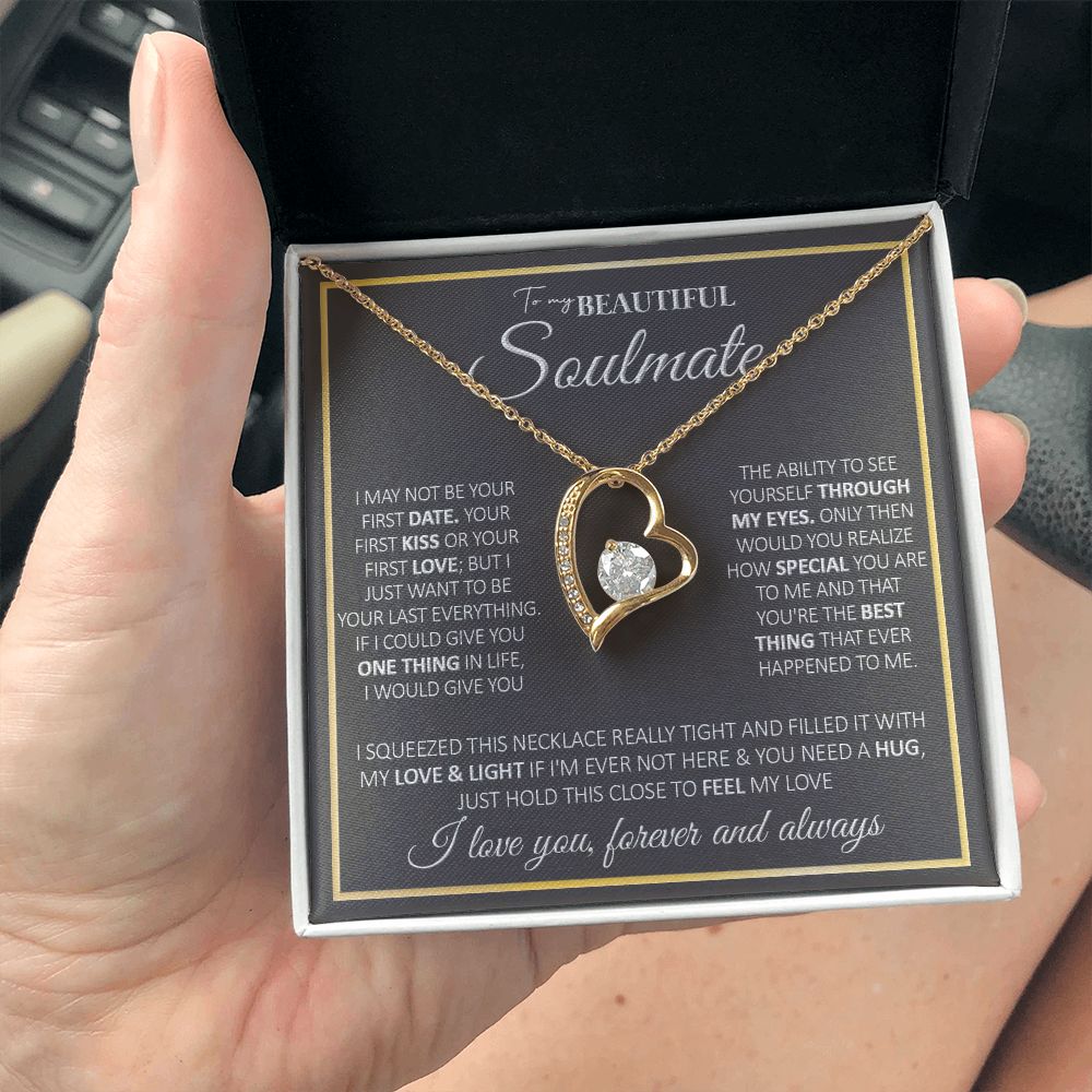 To My Future Wife Necklace, to my Wife Necklace, Necklaces For Wife From Husband, To My Beautiful Soulmate Necklace, Necklace Custom Name Message Card and Gift Box Styles on Birthday, Christmas, Wedding, Anniversary, Valentine Forever Love