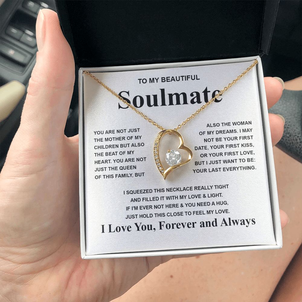 Gifts For Soulmate Birthday Gifts From Husband Necklace Valentines Days, Necklace for Future Soulmate, Valentine Necklace Jewelry for Wife Necklace Gifts from Husband - Soulmate Gift Necklace with Message Card and Gift Box Forever Love
