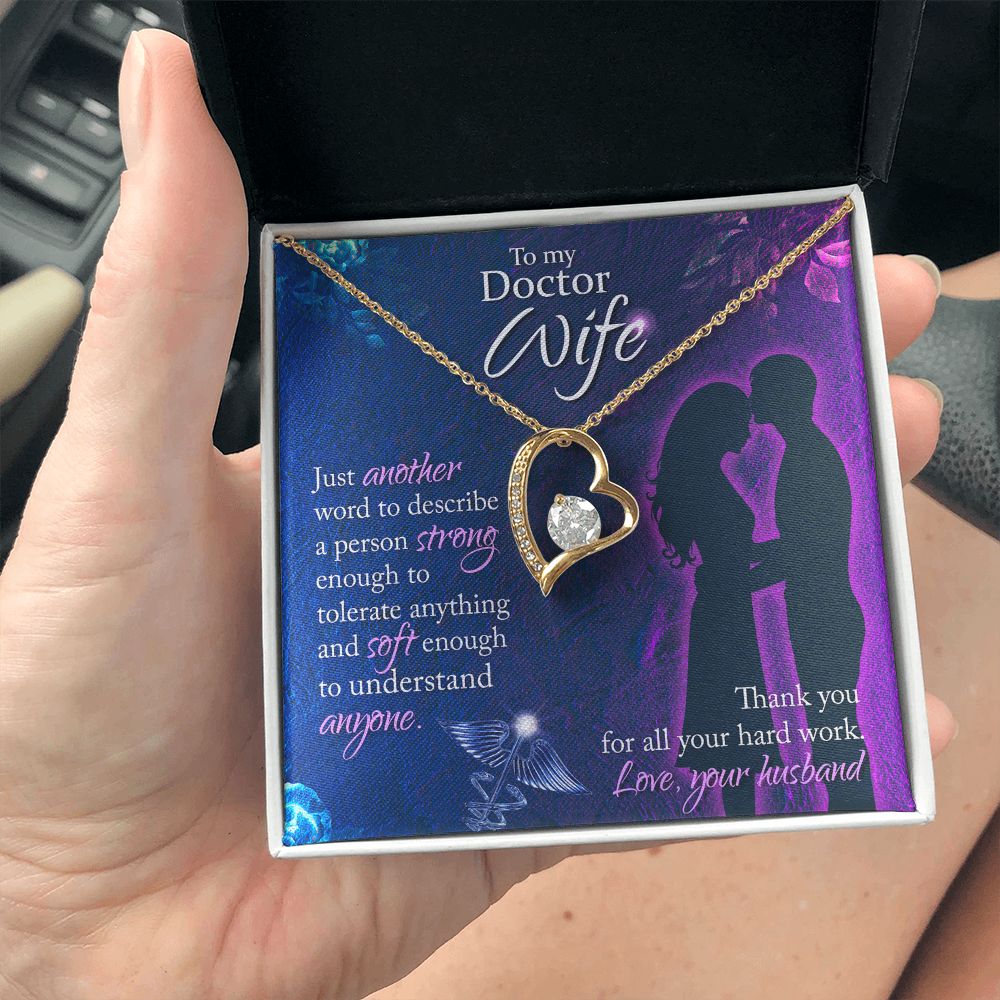 Couples Gifts,To My Doctor Wife Girlfriend Necklace Gifts From Husband, Wedding Anniversary Jewelry For Wife From Husband, Wife Birthday From Husband, To My Beautiful Wife Girlfriend Message Card and Gift Box styles On Birthday, Christmas, Anniversary For