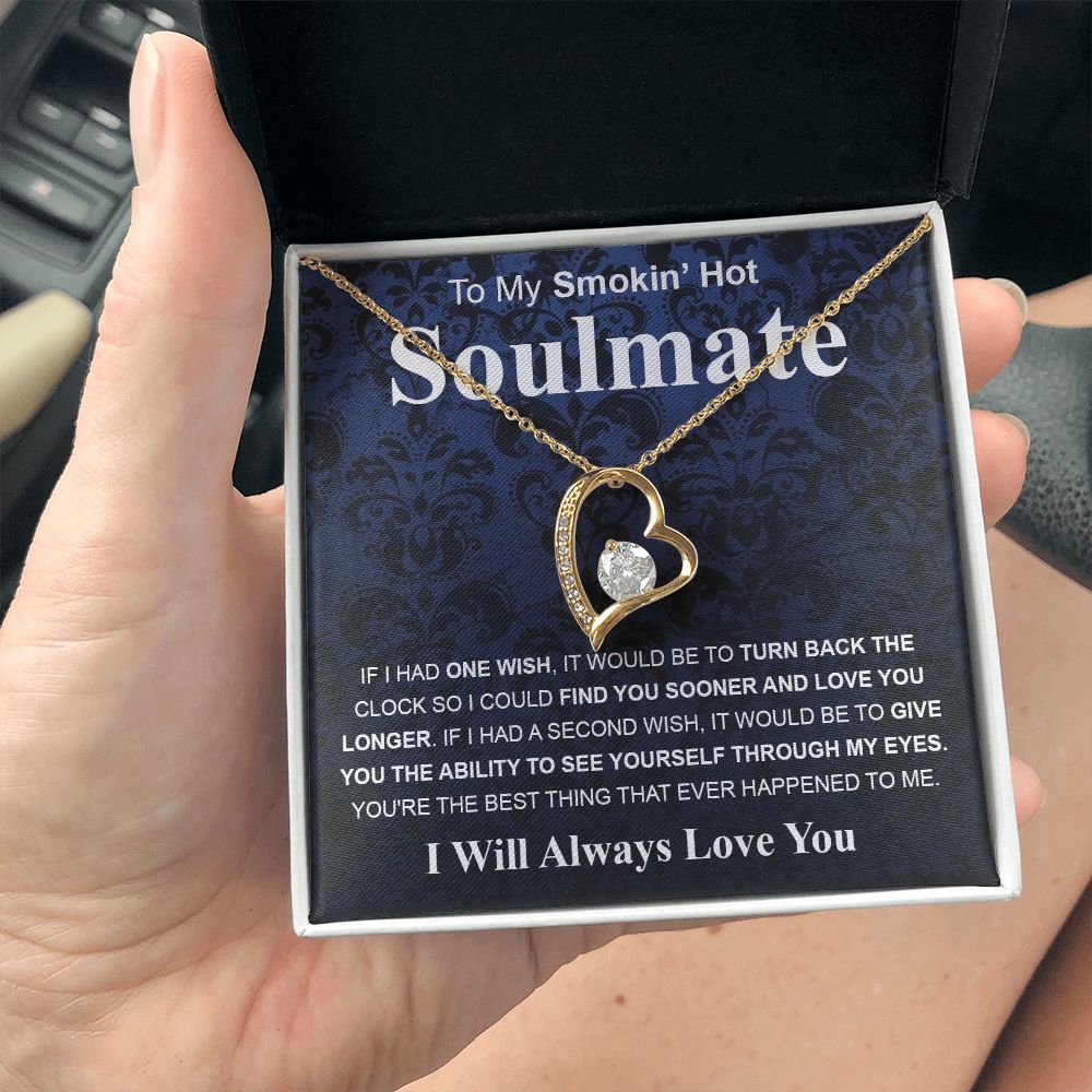 Gifts For Soulmate Birthday Gifts From Husband Necklace Valentines Day, Necklace for Future Soulmate, Wedding Valentine Jewelry for Wife Necklace Gifts from Husband - Soulmate Gift Necklace with Message Card and Gift Box Forever Love