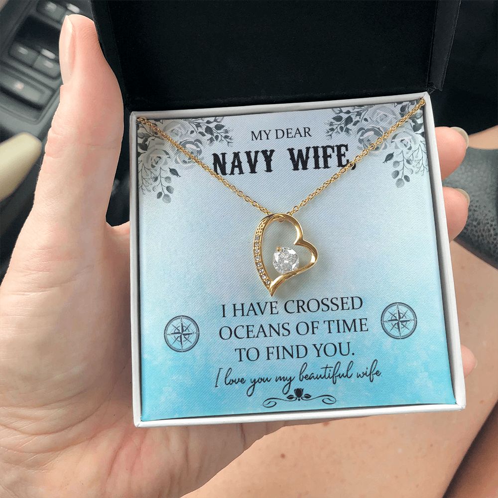 Couples Gifts, Dear Wife Necklace Gifts From Husband, Wedding Anniversary Jewelry For Wife From Husband, Wife Birthday From Husband, To My Beautiful Wife Girlfriend Message Card and Gift Box styles On Birthday, Christmas, Anniversary  Forever Love