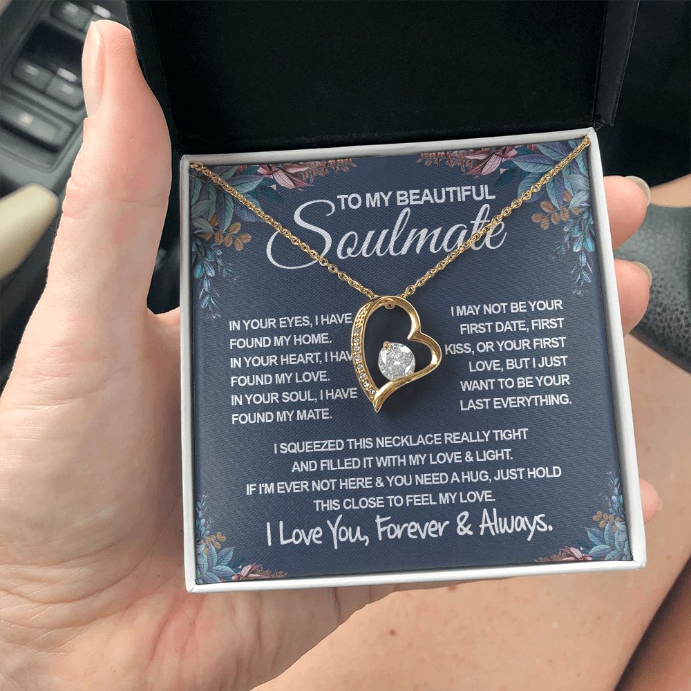 To My Beautiful Soulmate Necklace, Soulmate Jewelry For Women, Wife Necklace From Husband, Wife Wedding Gifts Necklace For Wife, Soulmate Gifts For Her, To My Future Wife Necklace Soulmate Forever Love