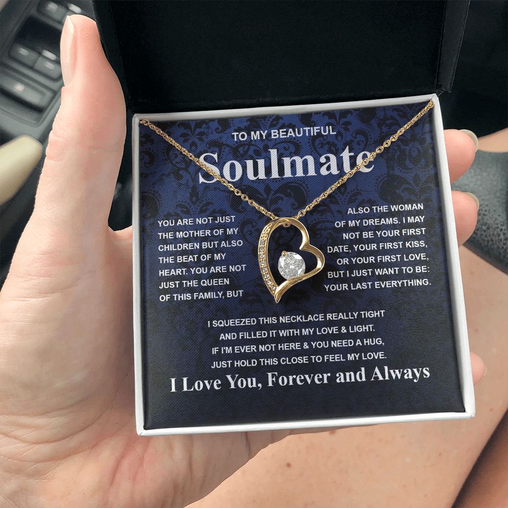 Gifts For Soulmate Birthday Gifts From Husband Necklace Valentines Days, Necklace for Future Soulmate, Wedding Necklace Jewelry for Wife Necklace Gifts from Husband - Soulmate Gift Necklace with Message Card and Gift Box Forever Love