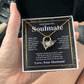 Soulmate Necklace Gift From Husband To My Badass Wife Valentines Days Anniversary Jewelry with Message Card and Gift Box. Gift for Wife. Necklace Gift Set for Wife Message Card and Necklace Forever Love