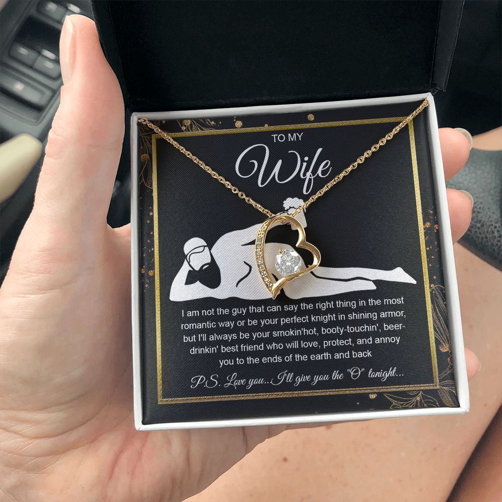 To My Wife Necklace For Women, Funny Gifts For Girlfriend,Valentine Christmas Presents For Girlfriend, Best Birthday Meaningful Gift Ideas For Wife, Women Romantic Jewelry For Her Wedding Message Card and Gift Box Styles Forever Love