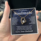 Soulmate Necklace Gift From Husband To My Badass Wife Valentines Day Anniversary Jewelry with Message Card and Gift Box. Gift for Wife. Necklace Gift Set for Wife Message Card and Necklace Gifts Box Gift Box Styles Forever Love