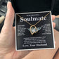 Soulmate Necklace Gift From Husband To My Badass Wife Pendant Valentines Day Anniversary Jewelry with Message Card and Gift Box. Gift for Wife. Necklace Gift Set for Wife Forever Love