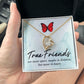 To My True Girlfriend Necklace, Brother to Sister, Birthday For Sister from Brother, Love Knot Meaningful Necklace Message Card and Gift Box Styles on Birthday, Christmas, Anniversary Forever Love